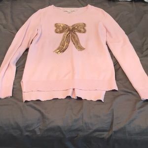 light pink bow sweater